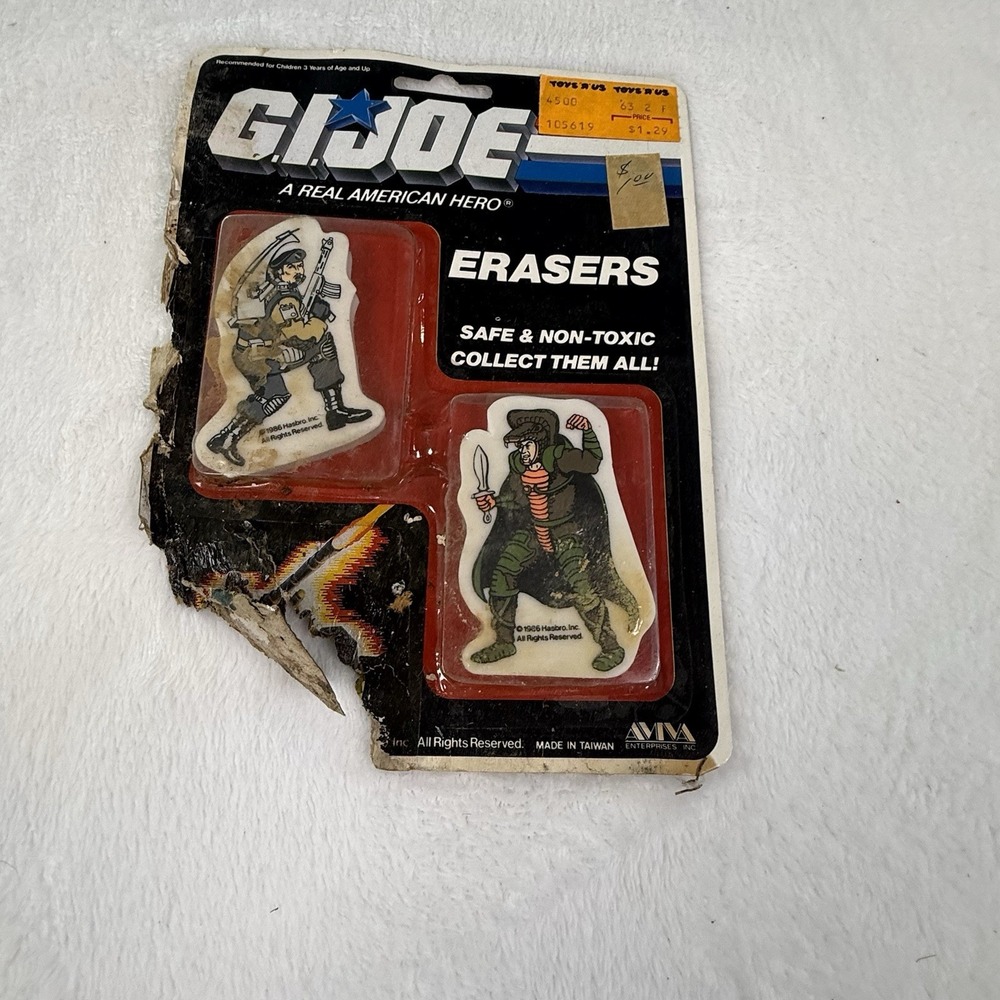 Vintage 1986 GI Joe Erasers Hasbro Sealed 2 Pack AMVA Toys R Us Cobra Rare